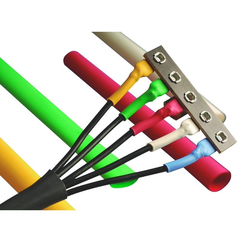 1 Reel of 61 M - Alpha Wire Halogen Free Heat Shrink Tubing, Black 6.3mm Sleeve Dia. x 60.9m Length 2:1 Ratio, FIT-221L Series