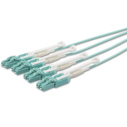 1 pcs - Startech MPO to LC Duplex Multi Mode OM3 Fibre Optic Cable, 50/125μm, Aqua, 2m