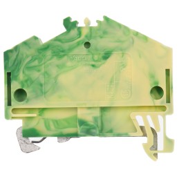 1 Bag of 1 - Wago 280 Series Green/Yellow Earth Terminal Block, 2.5mm², Single-Level, Cage Clamp Termination