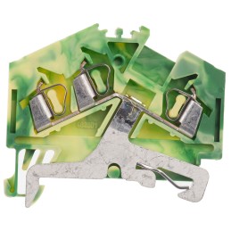 1 Bag of 1 - Wago 280 Series Green/Yellow Earth Terminal Block, 2.5mm², Single-Level, Cage Clamp Termination
