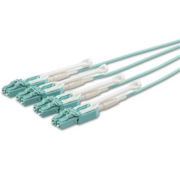 1 pcs - Startech MPO to LC Multi Mode OM3 Fibre Optic Cable, 50/125μm, Aqua, 5m