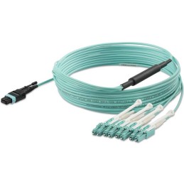 1 pcs - Startech MPO to LC Multi Mode OM3 Fibre Optic Cable, 50/125μm, Aqua, 5m