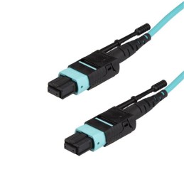 1 pcs - Startech MPO to MPO Duplex Multi Mode OM3 Fibre Optic Cable, 50/125μm, Aqua, 3m