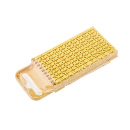 1 Bag of 100 - HellermannTyton WIC3 Snap On Cable Markers, Yellow, Pre-printed '-, *, /, +, , ·, AC, DC, Earth', 4.3 - 5.3