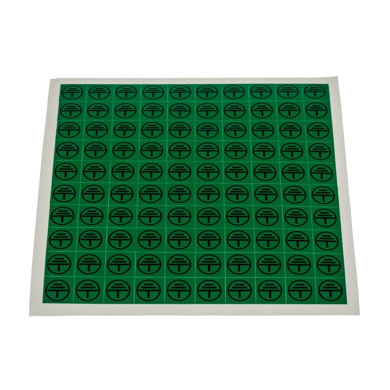 1 Bag of 100 - RS PRO Black/Green Vinyl Safety Labels, Symbol-Text 12.5 mm x 12.5mm