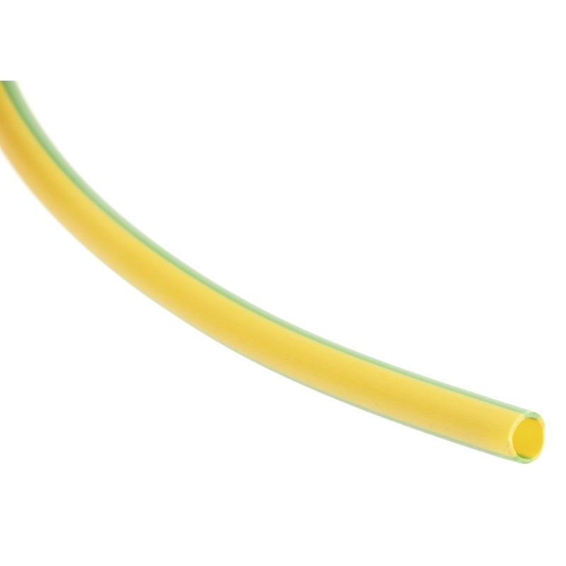 1 Bag of 100 M - HellermannTyton PVC Green, Yellow Cable Sleeve, 3mm Diameter, 100m Length