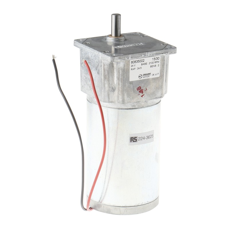 1 pcs - Crouzet Brushed Geared DC Geared Motor, 27 W, 24 V dc, 5 Nm, 73 rpm, 8mm Shaft Diameter