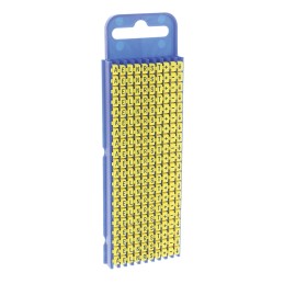 1 Bag of 200 - HellermannTyton WIC2 Snap On Cable Markers, Yellow, Pre-printed '-, +, A, E, Earth, L, N, R, S, T', 2.8 - 3.8
