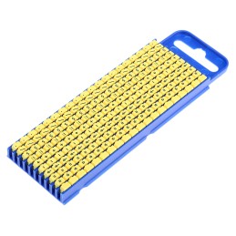 1 Bag of 200 - HellermannTyton WIC2 Snap On Cable Markers, Yellow, Pre-printed '-, *, /, +, , ·, AC, DC, Earth', 2.8 - 3.8