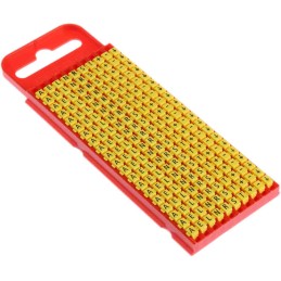 1 Bag of 200 - HellermannTyton WIC1 Snap On Cable Markers, Yellow, Pre-printed '-, +, A, E, Earth, L, N, R, S, T', 2 - 2.8mm