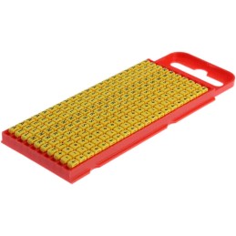 1 Bag of 200 - HellermannTyton WIC1 Snap On Cable Markers, Yellow, Pre-printed '-, +, A, E, Earth, L, N, R, S, T', 2 - 2.8mm
