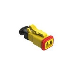 1 pcs : AT06-2S-SR02YEL - Automotive Connectors 2 Position, Plug, Socket, SR02 Strain Relief (Reduced Diameter Seal), Yellow Bod