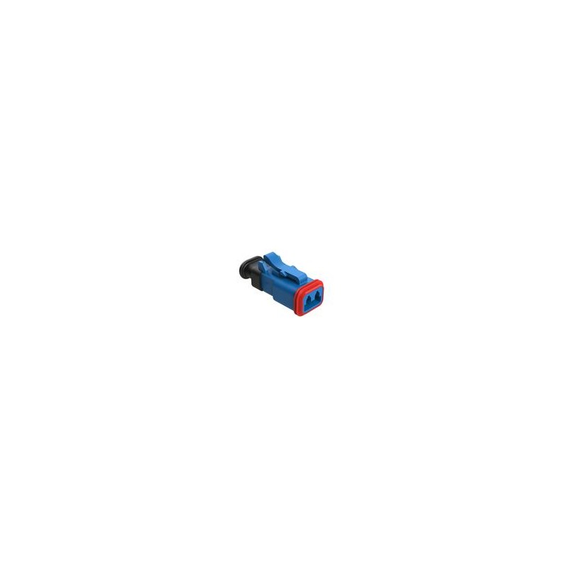 1 pcs : AT06-2S-SR02BLU - Automotive Connectors 2 Position, Plug, Socket, SR02 Strain Relief (Reduced Diameter Seal), Blue Body