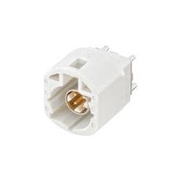 1 pcs : D4S12H-40MA5-B - RF Connectors / Coaxial Connectors Straight Plug PCB w/Housing T&R White