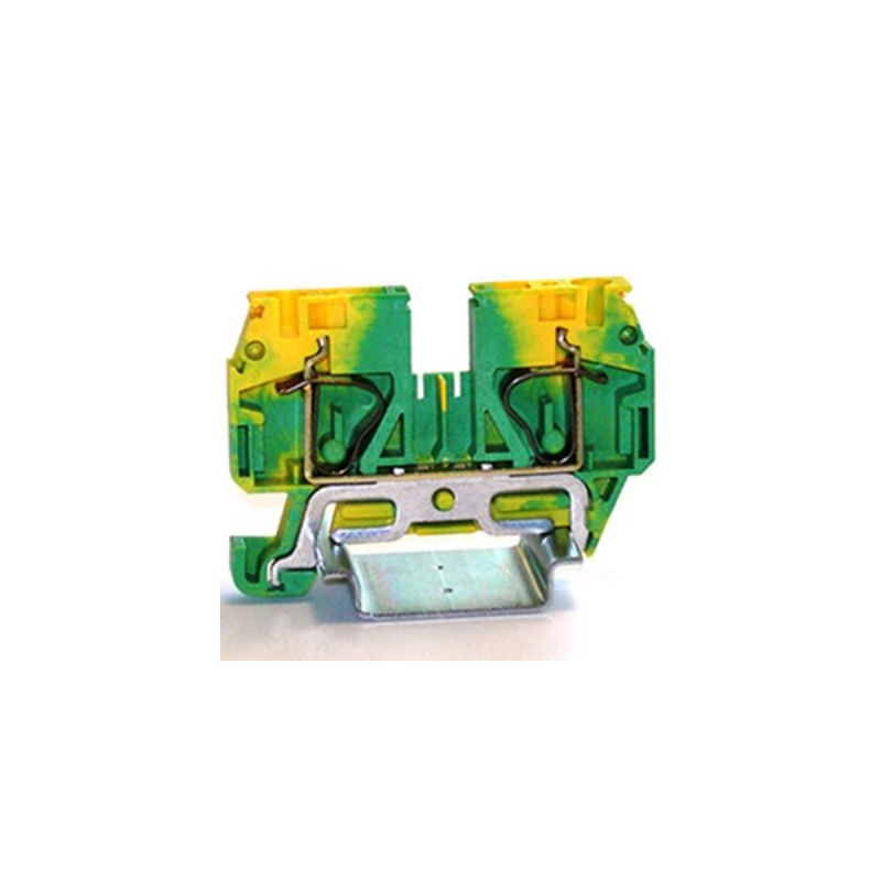 1 Box of 5 - RS PRO 1-Way DIN Rail Earth Terminal Block, 6mm², 24 - 10 AWG Wire, Spring, PA 66 Housing