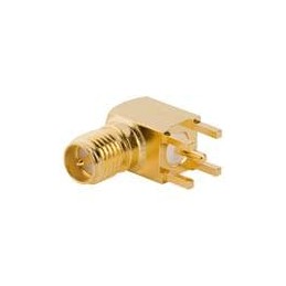1 pcs : 132136RP - RF Connectors / Coaxial Connectors SMA RA PCB JK GOLD .155 SQ BASE REV POL