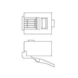 1 pcs : MP64RX-5000 - Modular Connectors / Ethernet Connectors 6P4C STRANDED ROUND 50u