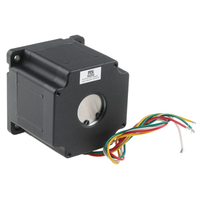 1 pcs - RS PRO Hybrid Stepper Motor, 2.3 V, 1.8°, 85.85 x 85.85mm Frame, 12.7mm Shaft