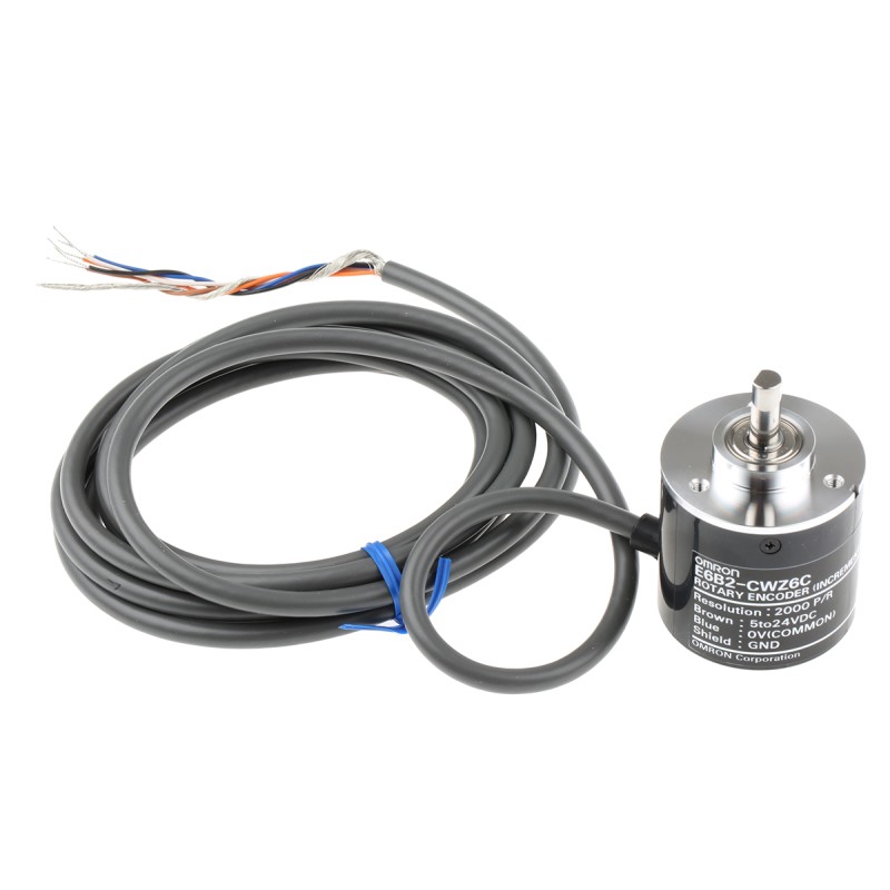 1 pcs - Omron E6B2 Series Incremental Incremental Encoder, 2000 ppr, NPN Open Collector Signal, Solid Type, 6mm Shaft