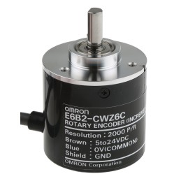 1 pcs - Omron E6B2 Series Incremental Incremental Encoder, 2000 ppr, NPN Open Collector Signal, Solid Type, 6mm Shaft