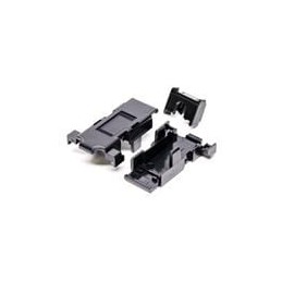 1 pcs : 983-009-010R011 - D-Sub Backshells 9 POS STRAIGHT SNAP BLACK PLASTIC