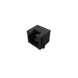 1 pcs : MJ3240-66-2 - Modular Connectors / Ethernet Connectors 6P6C Mod jack Low profile Black RA TH Top tab Tray