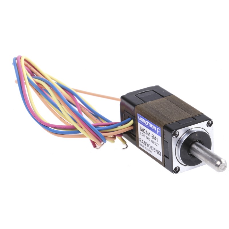 1 pcs - Sanyo Denki SH21 Series Hybrid, Single Shaft Stepper Motor, 6.5mNm Torque, 24 V, 1.8°, 14 x 14mm Frame, 4mm Shaft