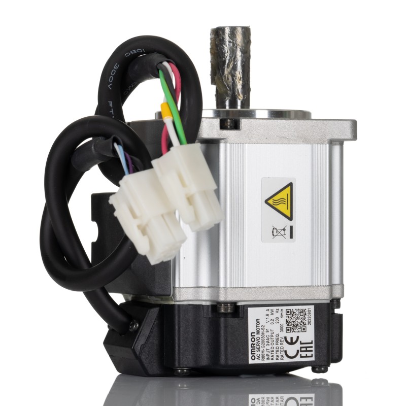 1 pcs - Omron 200 V 200 W Servo Motor, 3000 rpm, 0.64 Nm Max Output Torque, 50mm Shaft Diameter