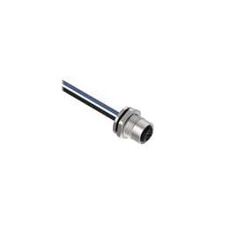 1 pcs : BR-M12F4R9-1 - Sensor Cables / Actuator Cables Receptacle, 4-pin Female, 4x22 PVC, 1 m Length, Rear Mount PG9 w/Locknut