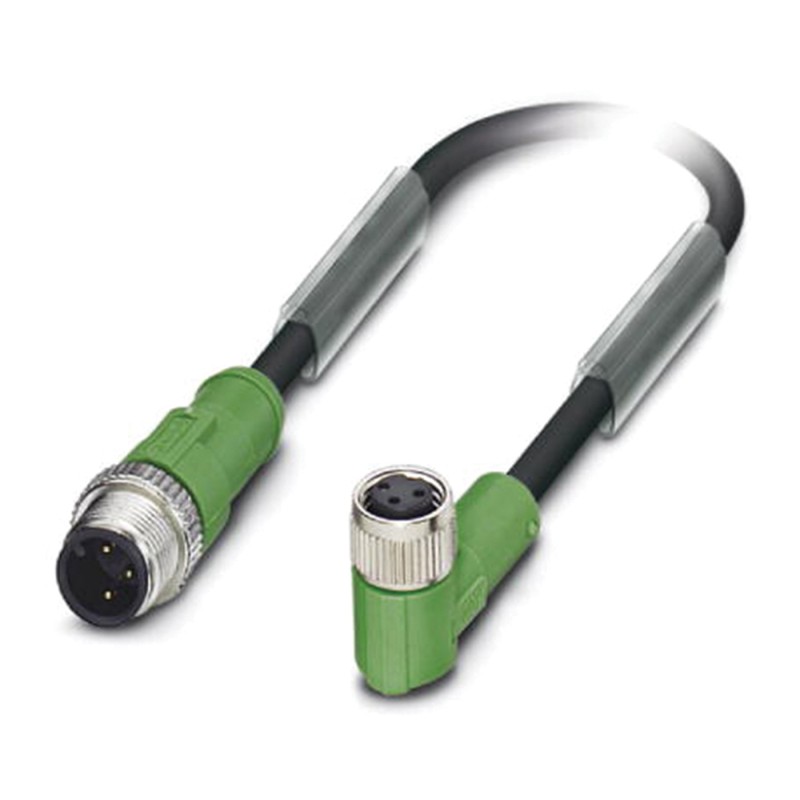 1 pcs - Phoenix Contact Straight Male 5 way M12 to Right Angle Female 3 way M8 Sensor Actuator Cable, 300mm