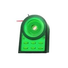 1 pcs : PS-733EWDGQ - Piezo Buzzers & Audio Indicators 5-15DC 95DB 2.5-4.5HZ FS 32X46X18 GREEN