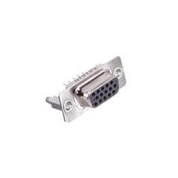 1 pcs : K86X-ED-15S-BR15 - D-Sub High Density Connectors HD15F VERT FRMD B/L 15U F
