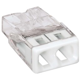 1 Pack of 10 - Wago 2273 COMPACT PUSH WIRE Series Junction Box Connector, 2-Way, 24A, 20 - 16 AWG Wire, Push-In Termination