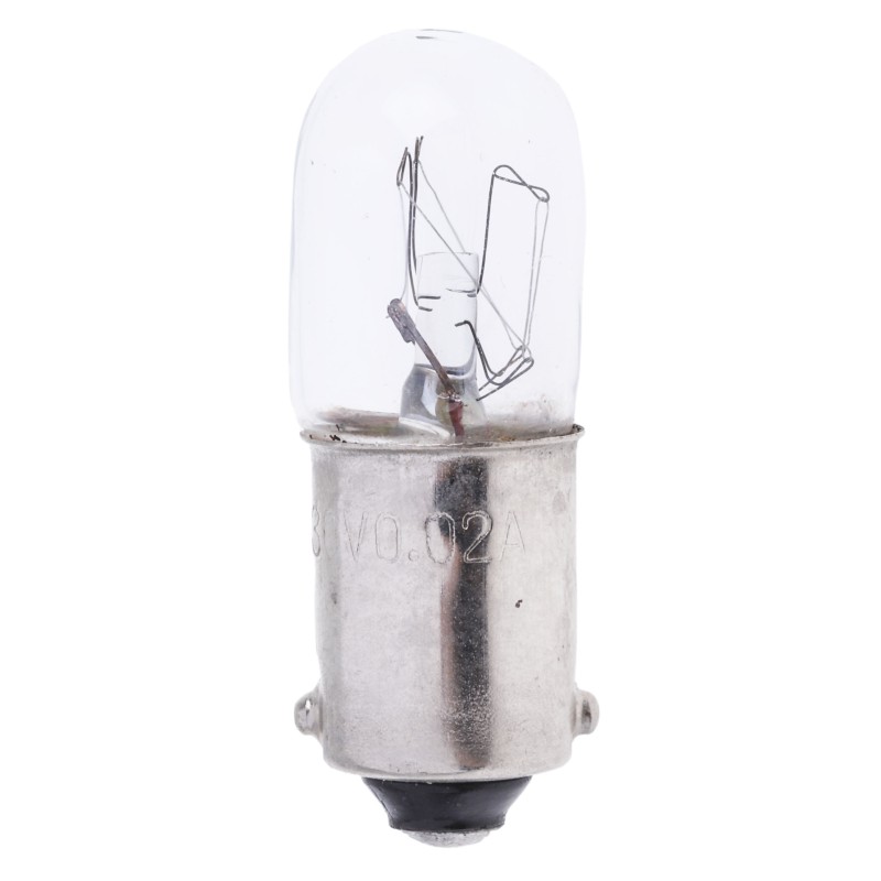 1 Pack of 10 - RS PRO BA9s Indicator Light, Clear, 130 V, 20 mA, 1000h