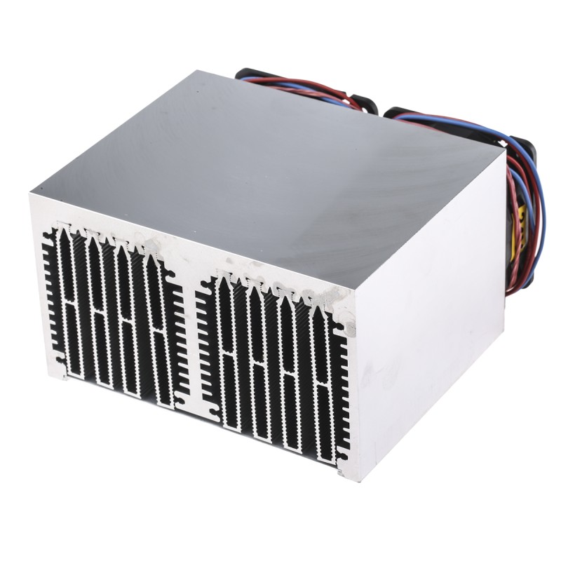 1 pcs - Heatsink, Universal Rectangular Alu with fan, 0.12K/W, 100 x 125 x 74mm