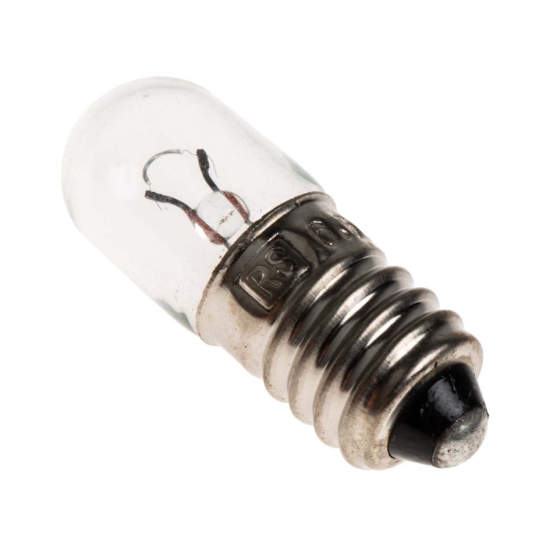 1 Pack of 10 - RS PRO E10 Indicator Light, Clear, 6.5 V, 300 mA, 4000h