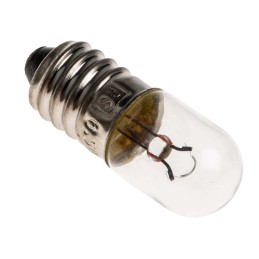 1 Pack of 10 - RS PRO E10 Indicator Light, Clear, 6.5 V, 300 mA, 4000h