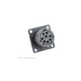 1 pcs : UTSX012E8S - Standard Circular Connector Square flange receptacle, without backshell, with 8 female solder contacts, IP6