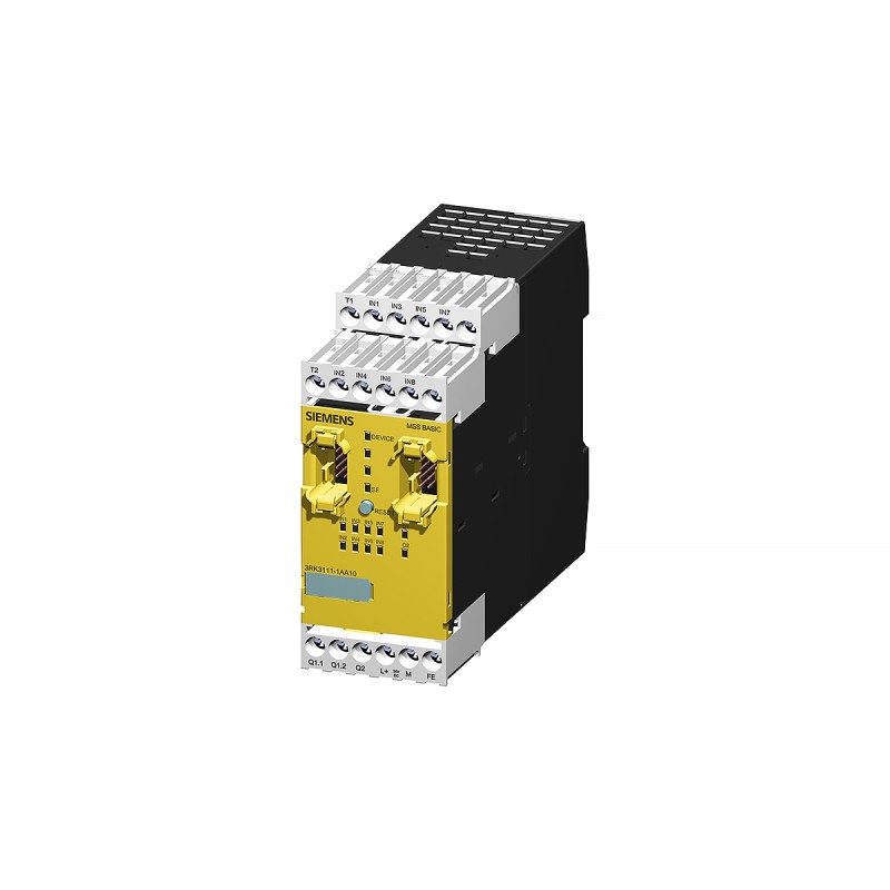 1 pcs - Siemens SIRIUS 3RK3 Series Safety Controller, 8 Safety Inputs, 2 Safety Outputs, 24 V dc