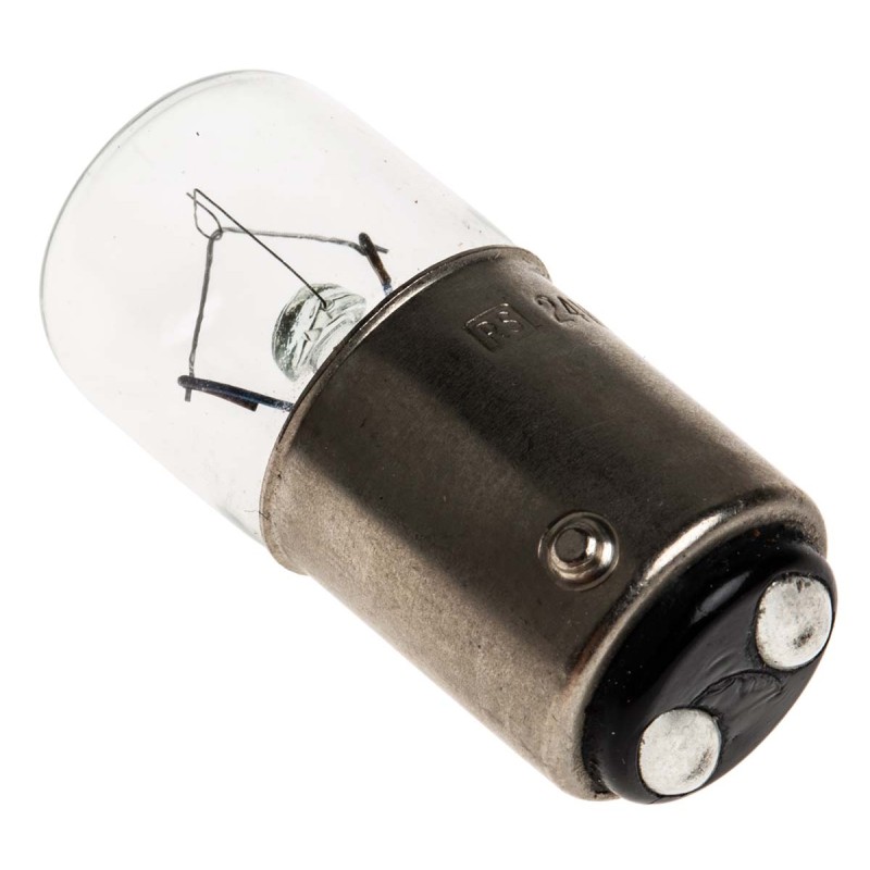 1 Pack of 5 - RS PRO BA15d Indicator Light, Clear, 24 V ac, 200 mA, 1000h