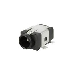 1 pcs : PJ-035-SMT-TR - DC Power Connectors power jack, 1.0 x 3.8 mm, horizontal, SMT, high current, 0 switches, T&R package