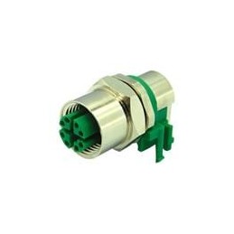 1 pcs : SS-12400-004 - Circular Metric Connectors Female M12 X-Code, VERTICAL, REAR MOUNT