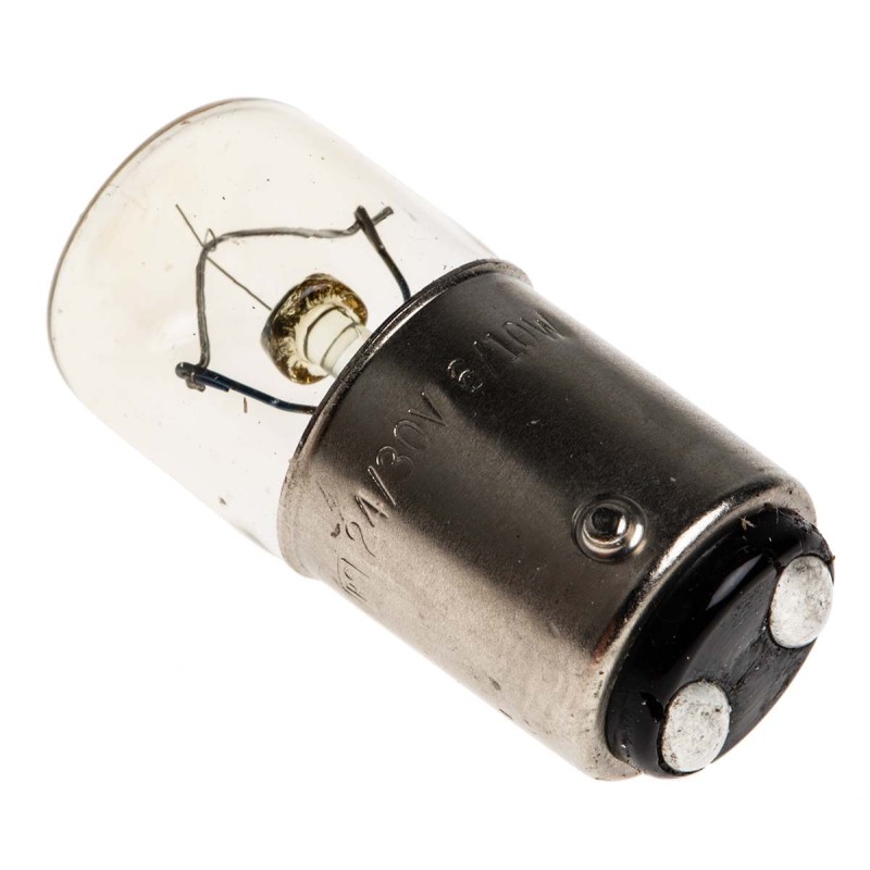 1 Pack of 5 - RS PRO BA15d Indicator Light, Clear, 24 V ac/dc, 250 mA, 1000h