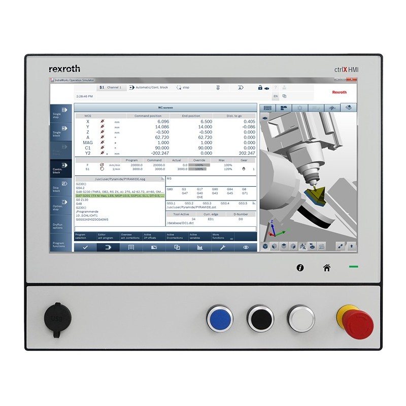 1 pcs - Bosch Rexroth DE0015 Series ctrlX HMI Display - 15.6 in, LED Display, 1366 x 768pixels