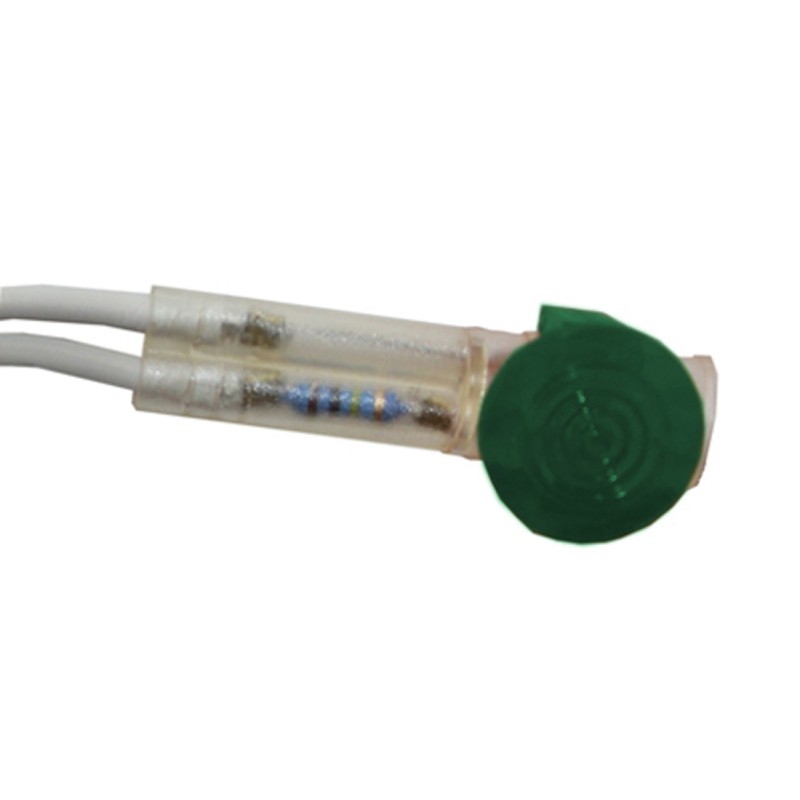 1 Set - CAMDENBOSS Green Panel Mount Indicator, 240V, 10mm Mounting Hole Size, Lead Wires Termination