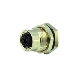 1 pcs : SS-12400-003 - Circular Metric Connectors Female M12 X-Code, vertical, REAR MOUNT