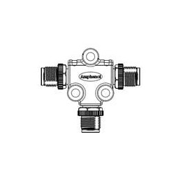 1 pcs : TA-A05M-A05F-A05M-01 - Circular Metric Connectors A Code T-Adaptor 5P M Conn M Conn F Conn