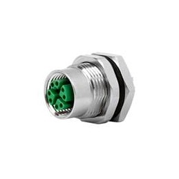 1 pcs : SS-12400-005 - Circular Metric Connectors M12 X-Code Panel Mount F to solder cups