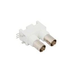 1 pcs : 031-6576 - RF Connectors / Coaxial Connectors BNC RA Double ISOL White 50 OHM Valox