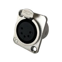 1 pcs : IO-XLR5-F-JL - XLR Connectors 5-Pin XLR, Female, Receptacle, Nickel Housing, Solder Cups, Silver Contacts
